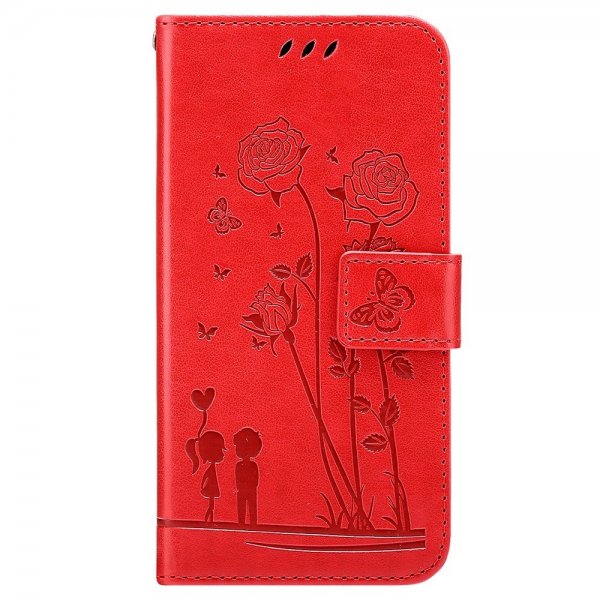 iPhone 13 Pro Etui Blomstermønster Rød