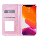 iPhone 13 Pro Etui Glitter Blomstermønster Oransje