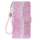 iPhone 13 Pro Etui Glitter Stripe Rosa