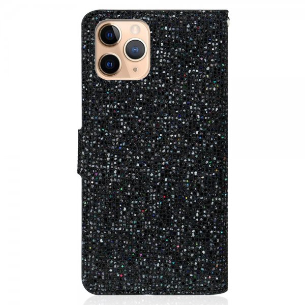 iPhone 13 Pro Etui Glitter Stripe Svart