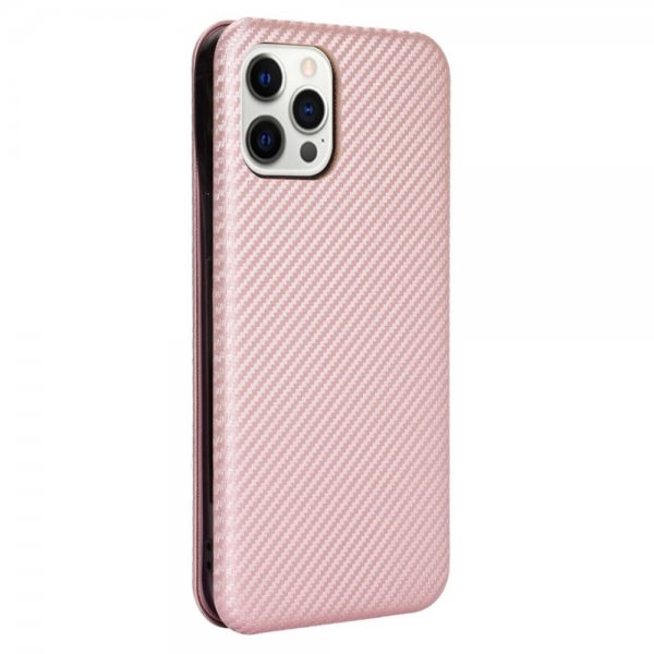 iPhone 13 Pro Etui Karbonfibertekstur Rosegull
