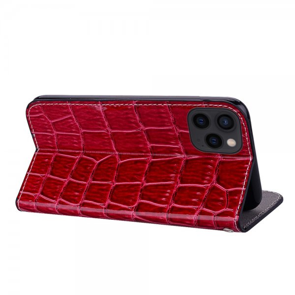 iPhone 13 Pro Etui Krokodillemønster Glitter Flip Sin