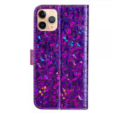 iPhone 13 Pro Etui Krokodillemønster Glitter Lilla