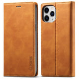 Lc.Imeeke iPhone 13 Pro Etui med Kortlomme flipp Brun
