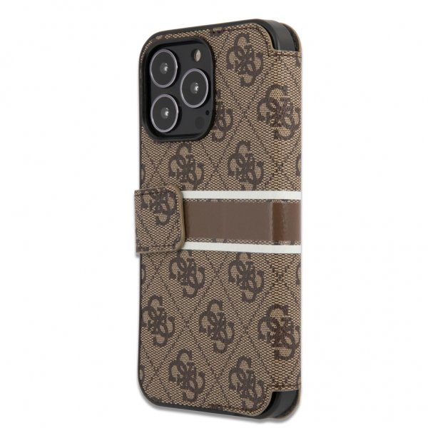 Guess iPhone 13 Pro Etui Printed Stripe Brun