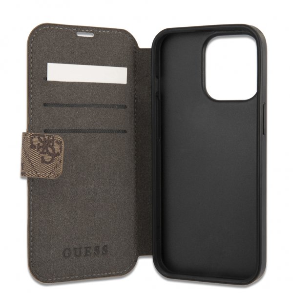 Guess iPhone 13 Pro Etui Printed Stripe Brun