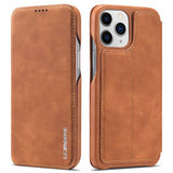 Lc.Imeeke iPhone 13 Pro Etui Retro Brun