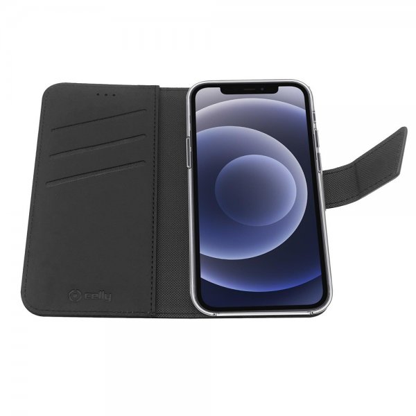 Celly iPhone 13 Pro Etui Wally Wallet Case Svart