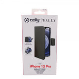 Celly iPhone 13 Pro Etui Wally Wallet Case Svart