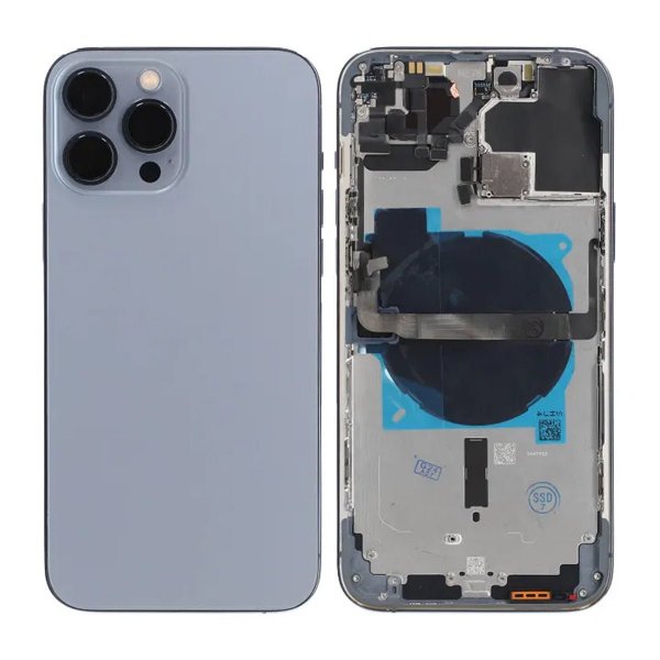 iPhone 13 Pro Max Bakside med Komplett Ramme OEM - Blå
