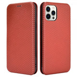 iPhone 13 Pro Max Etui Karbonfibertekstur Brun