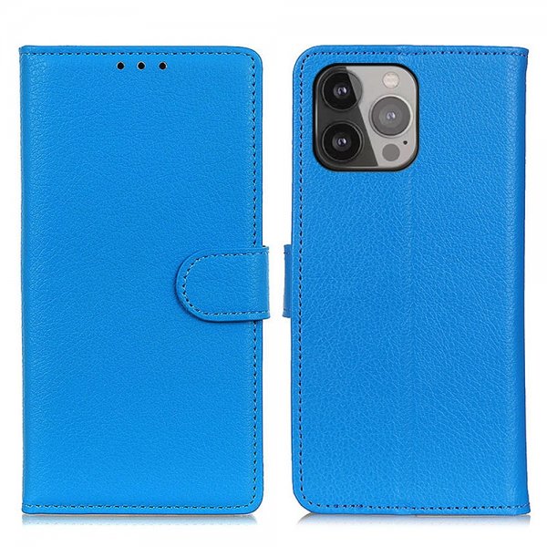 Nordic Covers iPhone 13 Pro Max Etui Litchi Blå