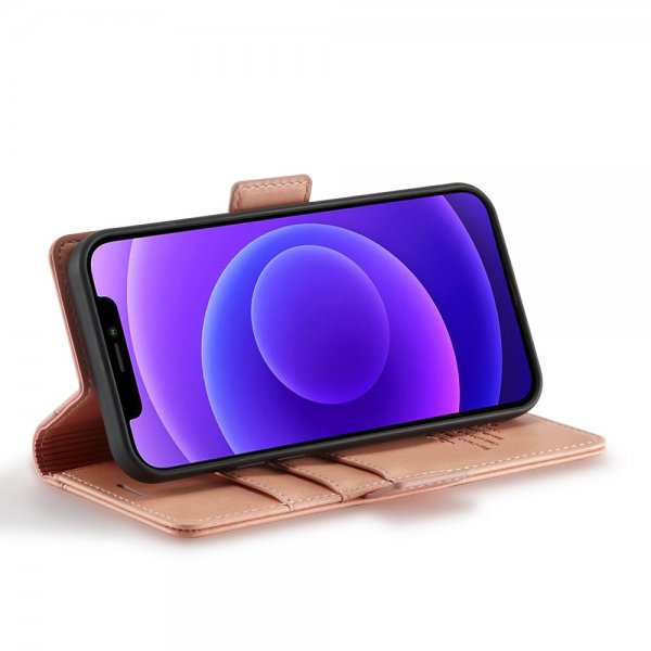 Lc.Imeeke iPhone 13 Pro Etui med Kortlomme stativfunksjon Rosa