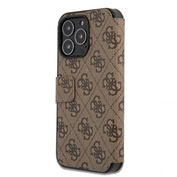 Guess iPhone 13 Pro Max Etui Metal Logo Brun