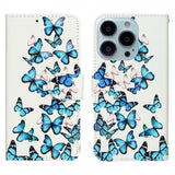 iPhone 13 Pro Max Etui Motiv Blå Sommerfugler
