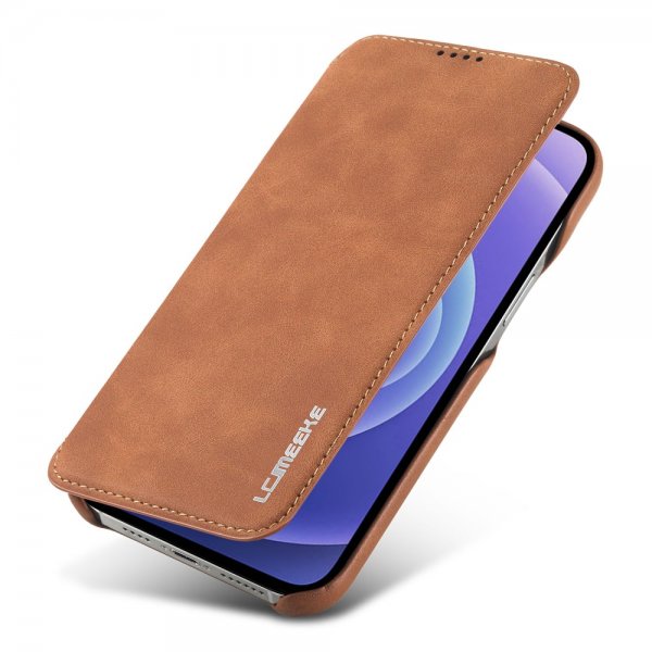 Lc.Imeeke iPhone 13 Pro Max Etui Retro Brun