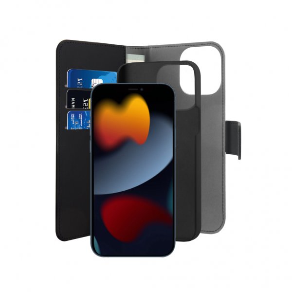 Puro iPhone 13 Pro Max Etui Wallet Detachable 2 in 1 Svart