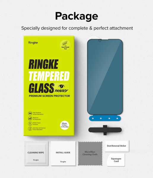 Ringke iPhone 13 Pro Max/iPhone 14 Plus Skjermbeskytter Privacy Glass