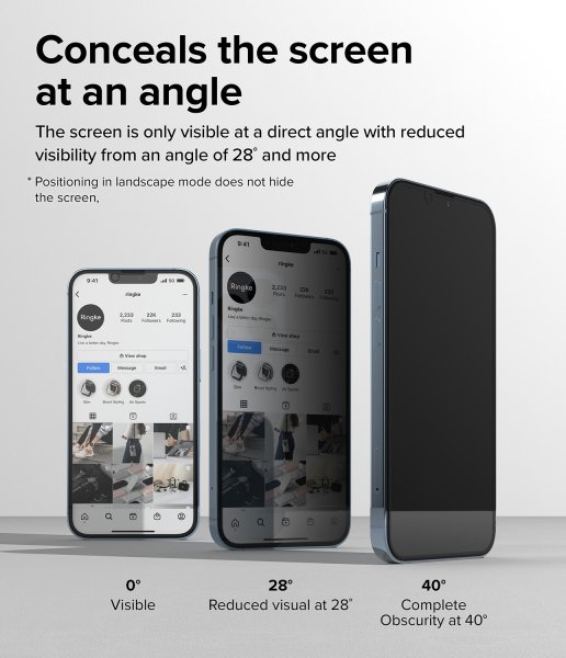 Ringke iPhone 13 Pro Max/iPhone 14 Plus Skjermbeskytter Privacy Glass