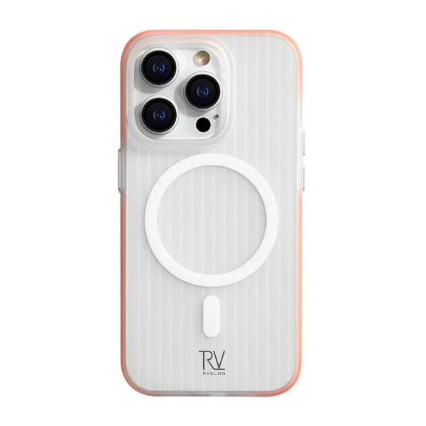 Rvelon iPhone 13 Pro Max Deksel Korrugerte MagSafe Oransje