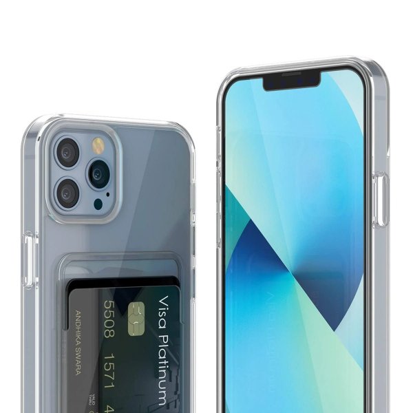 Rvelon iPhone 13 Pro Max Deksel Kortholder Transparent