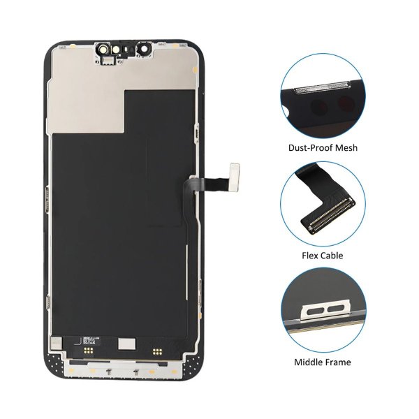 iPhone 13 Pro Max OLED Skjerm - Svart (Tatt fra ny iPhone)