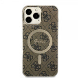 Guess iPhone 13 Pro Max Deksel 4G Pattern MagSafe Brun