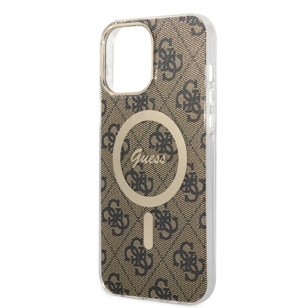 Guess iPhone 13 Pro Max Deksel 4G Pattern MagSafe Brun