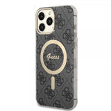 Guess iPhone 13 Pro Max Deksel 4G Pattern MagSafe Svart