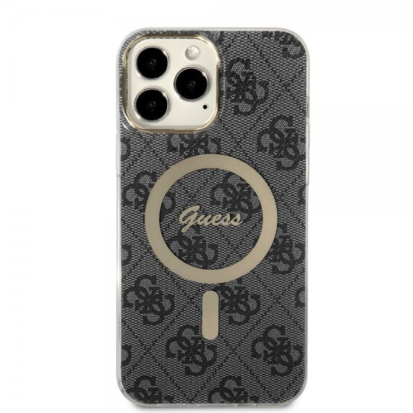 Guess iPhone 13 Pro Max Deksel 4G Pattern MagSafe Svart