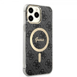 Guess iPhone 13 Pro Max Deksel 4G Pattern MagSafe Svart