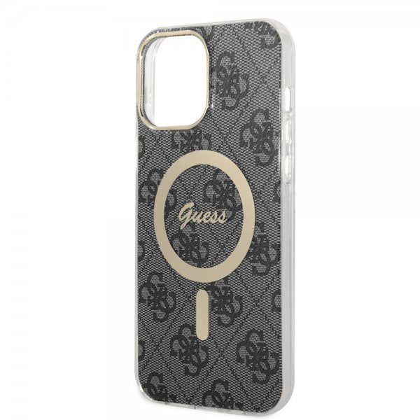Guess iPhone 13 Pro Max Deksel 4G Pattern MagSafe Svart