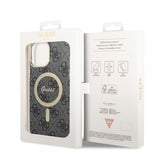 Guess iPhone 13 Pro Max Deksel 4G Pattern MagSafe Svart