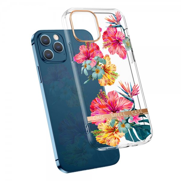 iPhone 13 Pro Max Deksel Blomstermønster Rosa