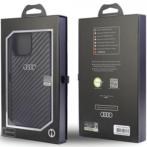 Audi iPhone 13 Pro Max Deksel Carbon Fiber Svart