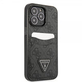 Guess iPhone 13 Pro Max Deksel Double Cardslot Metal Triangle Svart