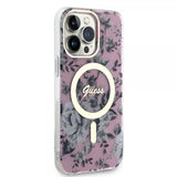 Guess iPhone 13 Pro Max Deksel Flower MagSafe Rosa
