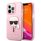 Karl Lagerfeld iPhone 13 Pro Max Deksel Full Glitter Rosa