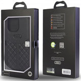 Audi iPhone 13 Pro Max Deksel Genuine Leather Case Svart
