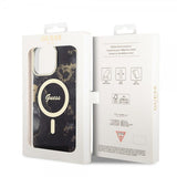 Guess iPhone 13 Pro Max Deksel Golden Marble MagSafe Svart