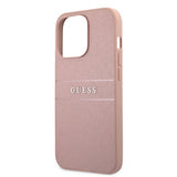 Guess iPhone 13 Pro Max Deksel Hot Stamp Metal Logo Rosa