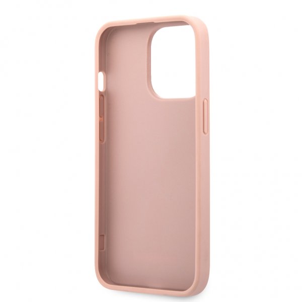 Guess iPhone 13 Pro Max Deksel Hot Stamp Metal Logo Rosa