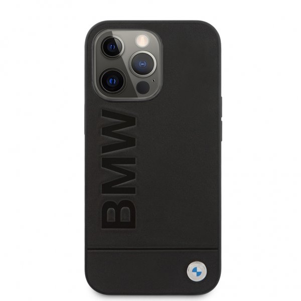 BMW iPhone 13 Pro Max Deksel Hot Stamp Metal Logo Svart
