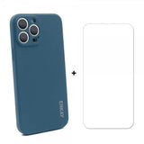ENKAY iPhone 13 Pro Max Deksel i Silikon med Skjermbeskytter Mørke Blå