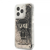 Karl Lagerfeld iPhone 13 Pro Max Deksel Liquid Glitter Gatsby Svart