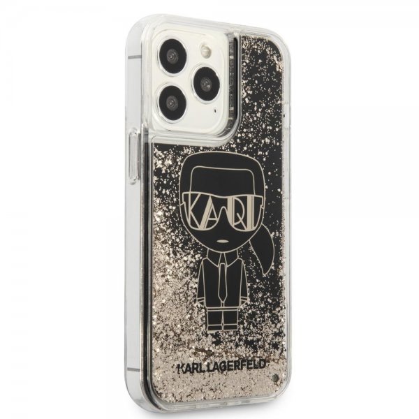 Karl Lagerfeld iPhone 13 Pro Max Deksel Liquid Glitter Gatsby Svart