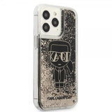 Karl Lagerfeld iPhone 13 Pro Max Deksel Liquid Glitter Gatsby Svart