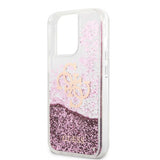 Guess iPhone 13 Pro Max Deksel Liquid Glitter Rosa