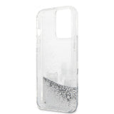 Karl Lagerfeld iPhone 13 Pro Max Deksel Liquid Glitter Sølv