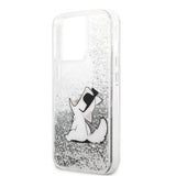 Karl Lagerfeld iPhone 13 Pro Max Deksel Liquid Glitter Sølv